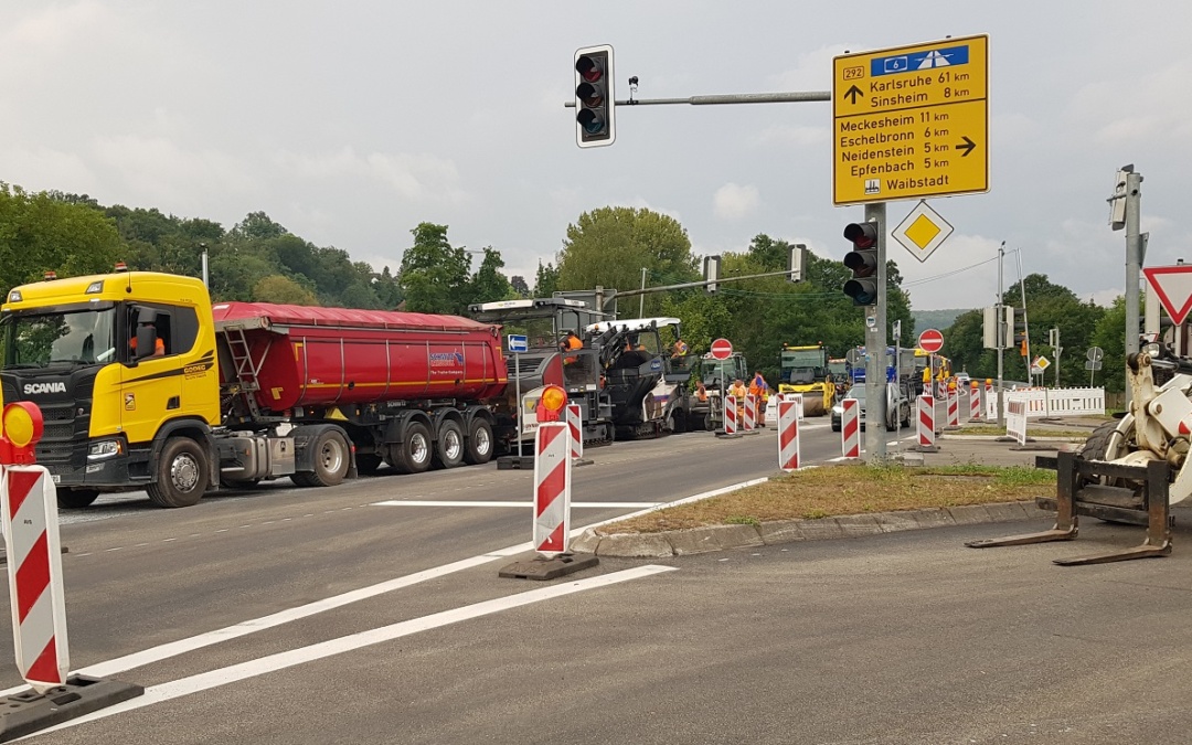 Fahrbahndeckensanierung zwischen Waibstadt und dem  Abzweig L 549 Neckarbischofsheim